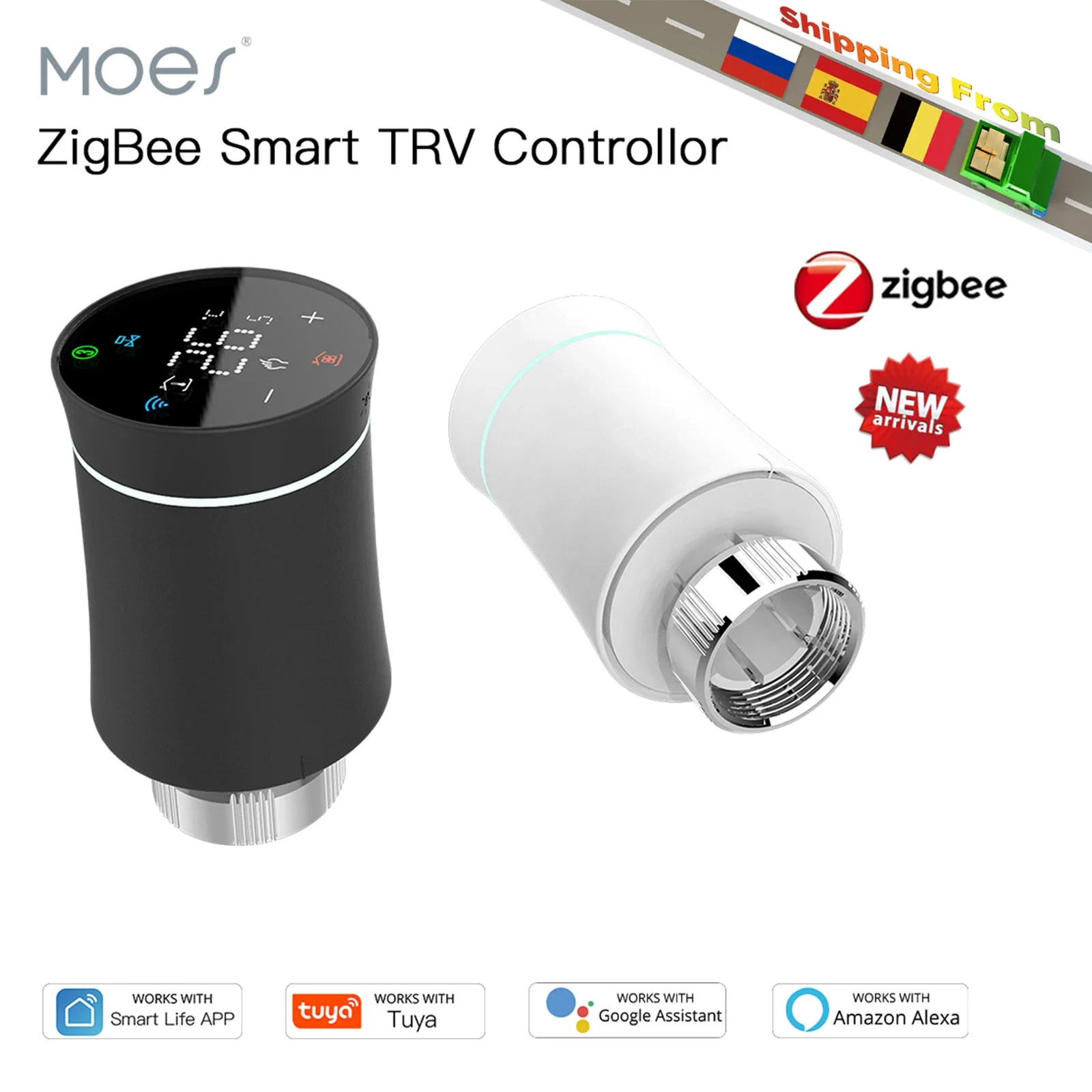 Smart Home Thermostat - MOES ZigBee 3.0 TRV Termostat Tuya
