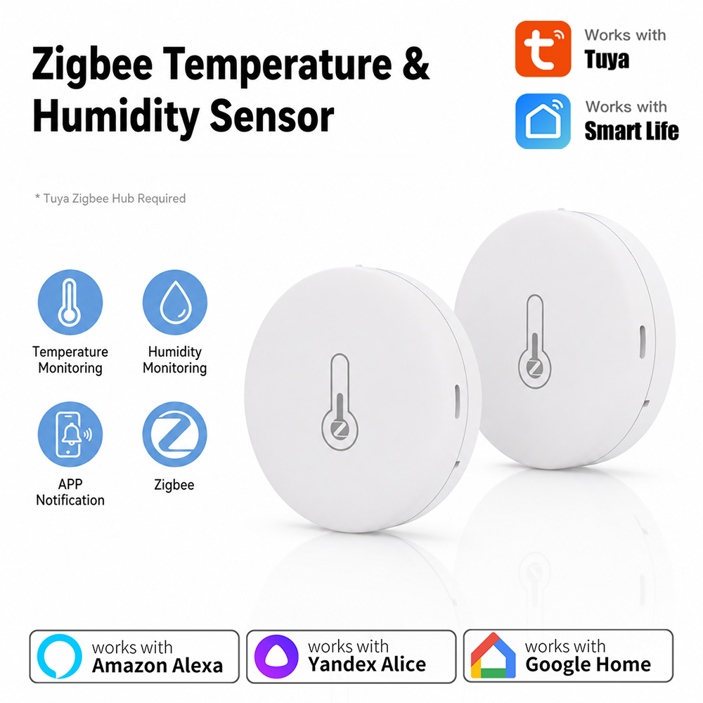 Smart Home Miniature - Tuya Zigbee Sensor Suhu dan Kelembapan