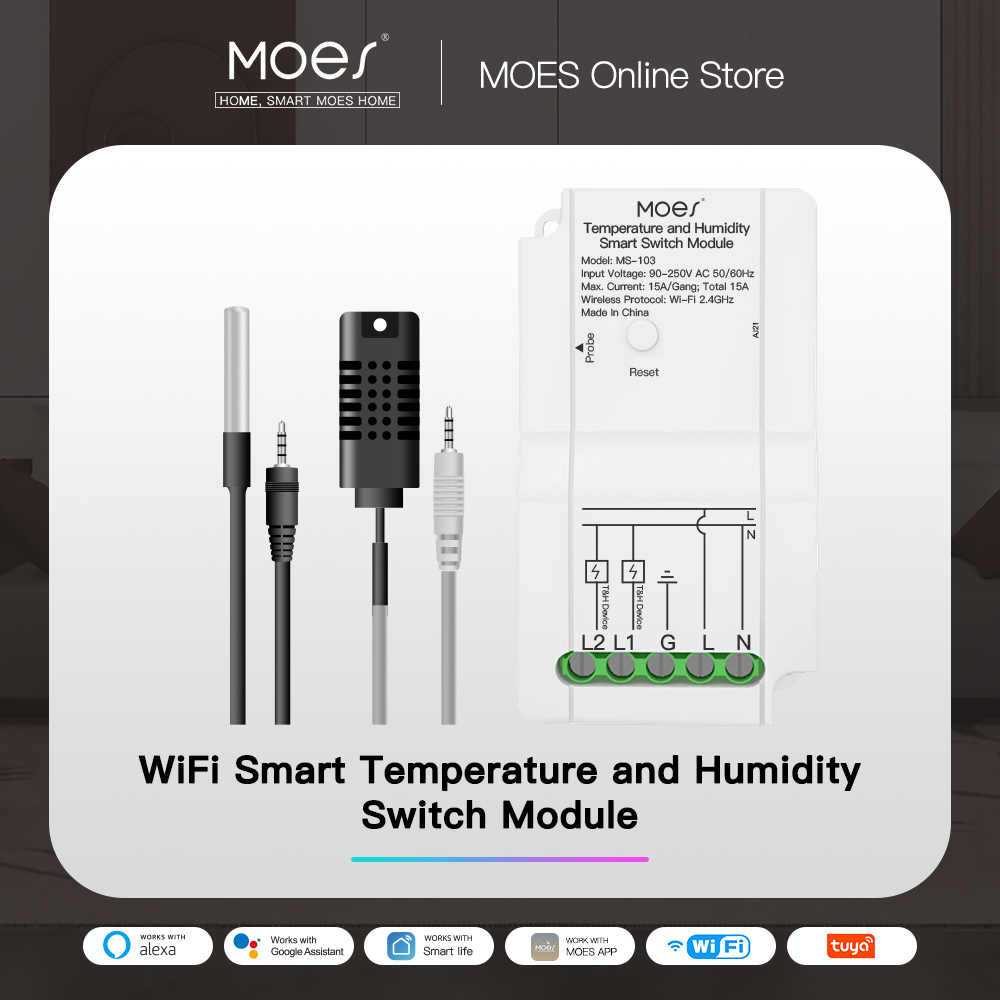 Smart Home Thermostat - WiFi Pintar Suhu Kelembaban Beralih Modul
