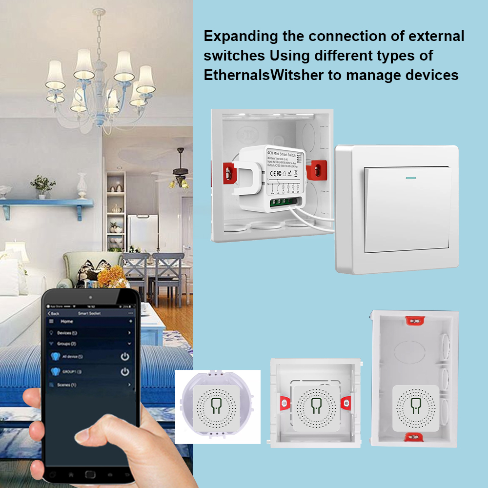 Tuya WiFi Smart Switch 1/2/3/4 - Smart Home Miniature ulasan dan harga