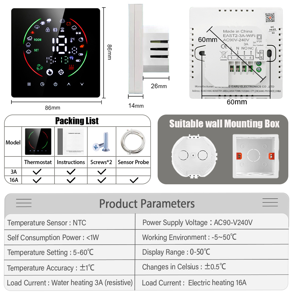Tuya termostat pintar WiFi, pe - Smart Home Thermostat ulasan dan harga