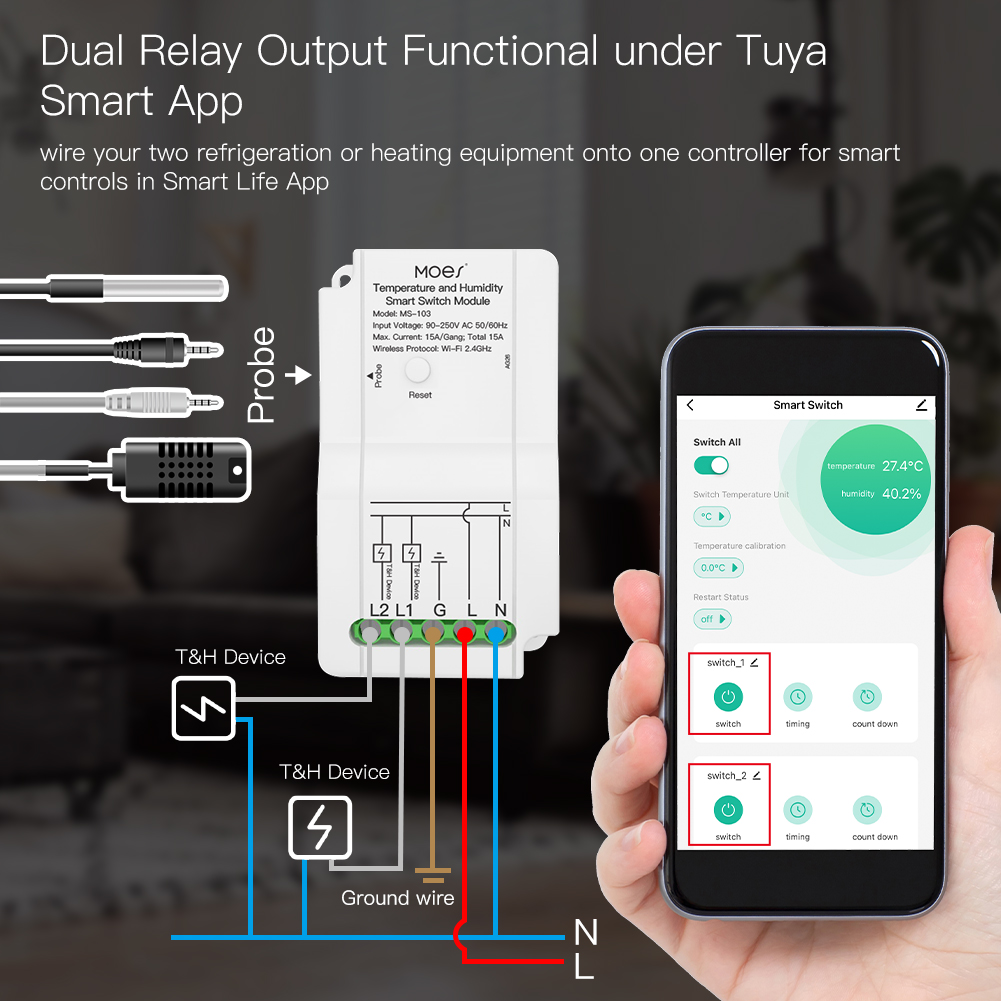 WiFi Pintar Suhu Kelembaban Be - Smart Home Thermostat ulasan dan harga