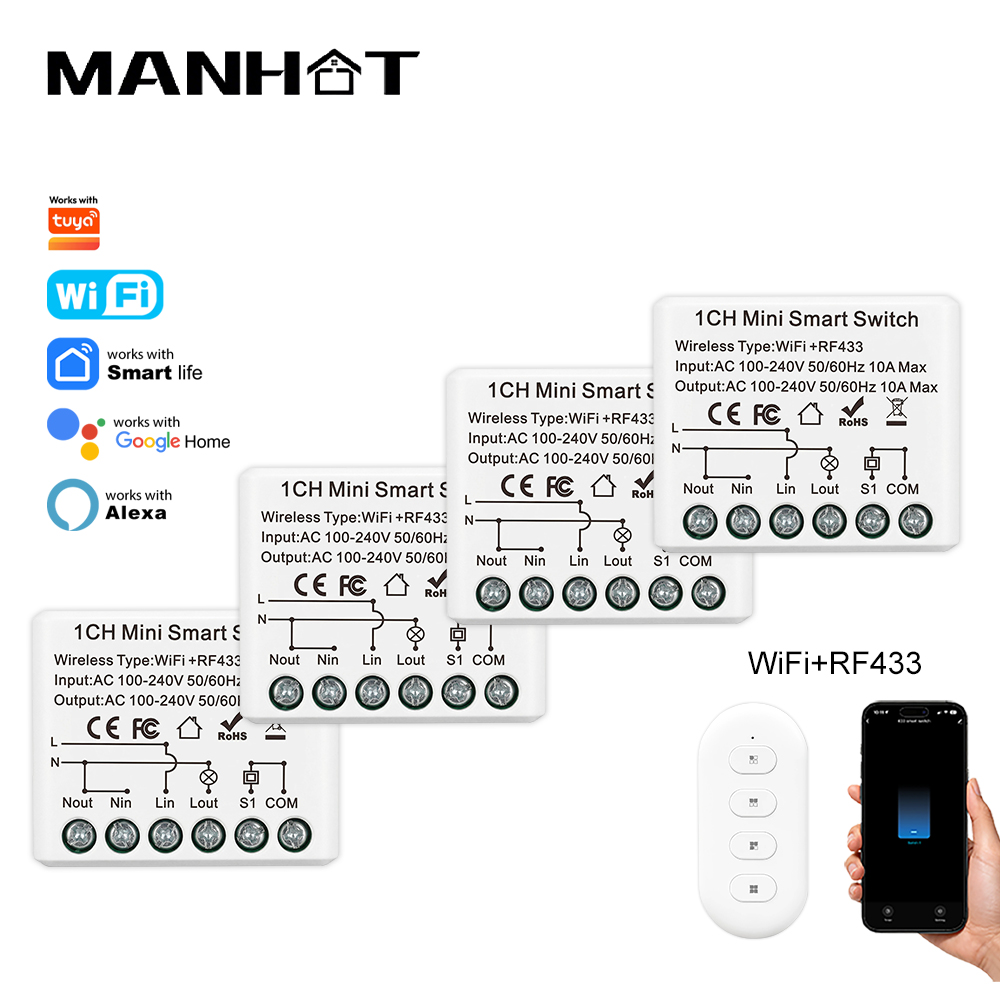 10A Mini WIFI Smart Switch RF4 - Smart Home Miniature ulasan dan harga
