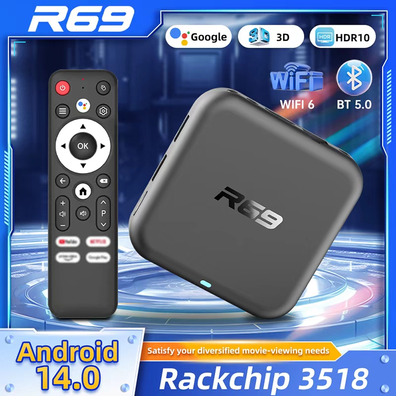 Android 14 TV Box R69-1 Dual W - Smart Home Youtube ulasan dan harga
