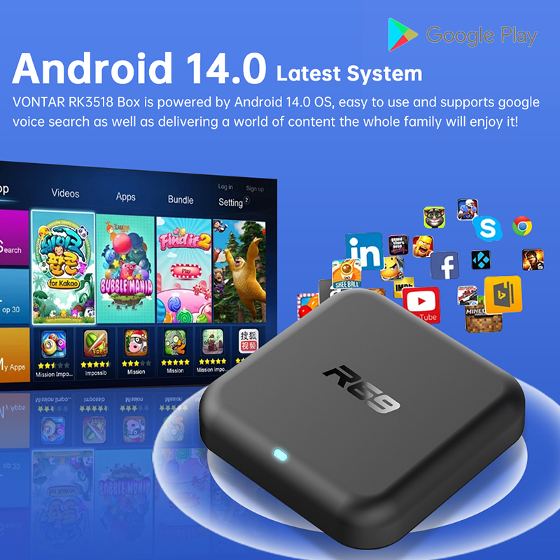 Android 14 TV Box R69-1 Dual W - Smart Home Youtube ulasan dan harga